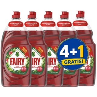 Fairy Granatapfel Skoncentrowany Płyn do Mycia Naczyń Granat 900 ml 4+1 PIĄTY GRATIS