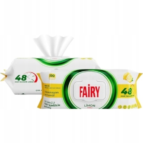 Fairy Lemon Uniwersalne Chusteczki Czyszczące Cytrynowe XXL 100 szt.