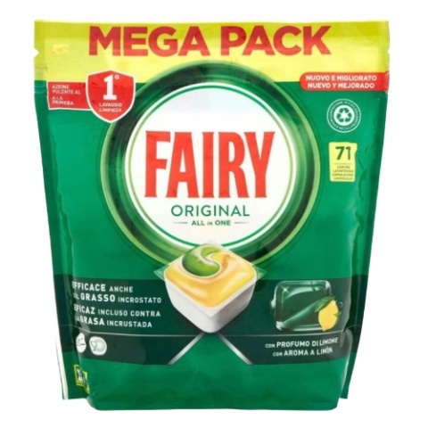 Fairy Original Lemon All-in-1 Kapsułki Tabletki do Zmywarki Cytrynowe 71 szt.