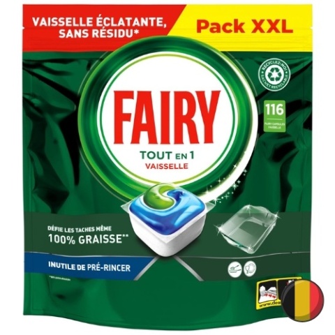 Fairy Original All-in-1 Kapsułki Tabletki do Zmywarki XXL 116 szt. (Belgia)