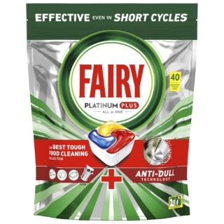 Fairy Platinum Plus Lemon Kapsułki do Zmywarki Cytrynowe 40 szt.