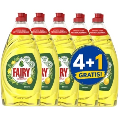 Fairy Zitrone Skoncentrowany Płyn do Mycia Naczyń Cytrynowy 900 ml 4+1 PIĄTY GRATIS