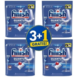Finish Powerball Quantum All in 1 Tabletki do Zmywarki Regular 100 szt. 3+1 CZWARTY GRATIS