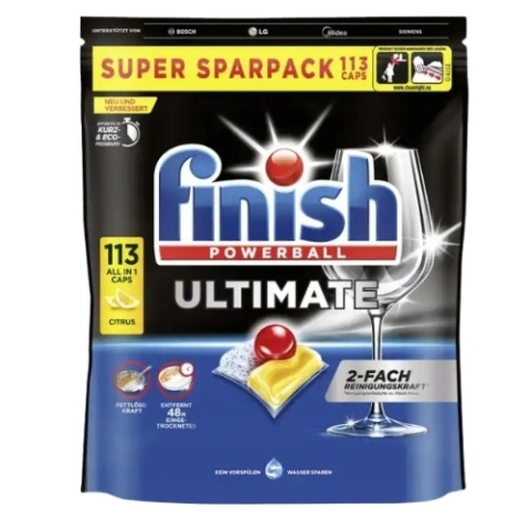 Finish Powerball Ultimate Tabletki Kapsułki do Zmywarki Cytrynowe 113 szt. (Niemcy)