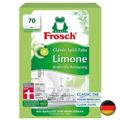 Frosch Limone Tabletki Limonkowe do Zmywarki All in 1 Ekologiczne 70 szt. (Niemcy)