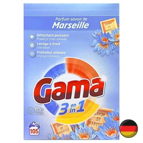 Gama Uniwersalny Proszek do Prania z Mydłem Marsylskim 105 prań (Niemcy)