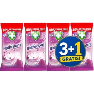 Green Shield Bathroom Antybakteryjne Nawilżane Chusteczki Czyszczące do Łazienki 70 szt. 3+1 CZWARTY GRATIS