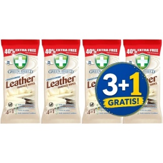 Green Shield Leather Nawilżane Chusteczki do Skóry Mebli Butów Torebek 70 szt. 3+1 CZWARTY GRATIS