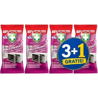 Green Shield Microwave Nawilżane Chusteczki Czyszczące do Mikrofali Lodówek 70 szt. 3+1 CZWARTY GRATIS