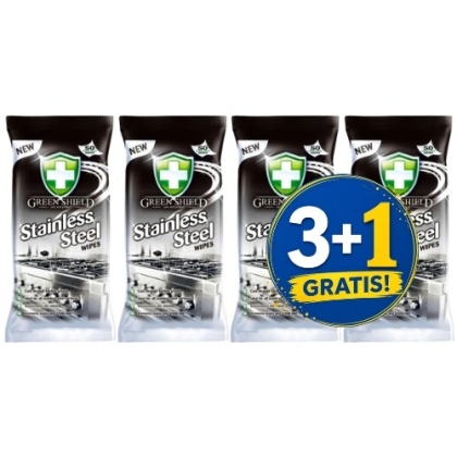 Green Shield Steel Nawilżane Chusteczki do Stali Nierdzewnej Szybkoschnące 70 szt. 3+1 CZWARTY GRATIS