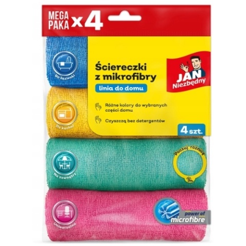 Jan Niezbędny Ściereczki Ścierki z Mikrofibry Zestaw 4 szt.