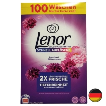 Lenor Amethyst Duży Proszek do Prania Kolorowego 100 prań (Niemcy)