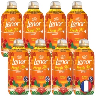Lenor Fresh Air Skoncentrowany Płyn do Płukania Tropical Sunset Tropikalny Zachód Słońca Zestaw 8 x 70 prań = 560 prań (Francja)