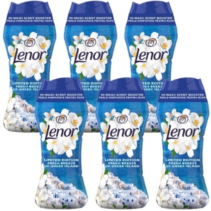 Lenor Fresh Breeze Of Greek Island Perełki Zapachowe do Prania Morska Bryza Grecka Wyspa Zestaw 6 x 195 g