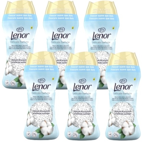 Lenor Light Cotton Fresh Perełki Zapachowe do Prania Kwiat Bawełny Zestaw 6 x 195 g
