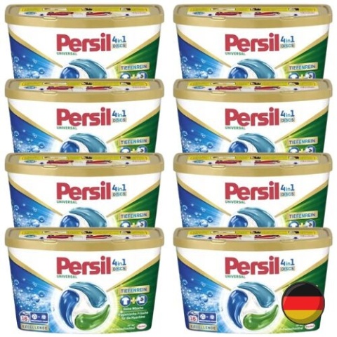 Persil Universal 4in1 Discs Kapsułki do Prania Uniwersalne Zestaw 8 x 16 szt. = 128 szt. (Niemcy)