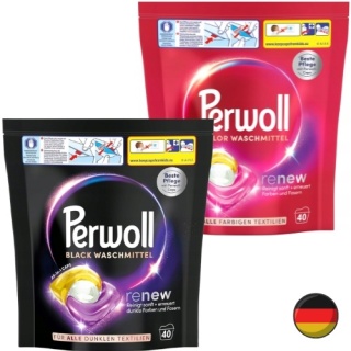 Perwoll Renew Color Black Kapsułki do Prania Zestaw do Koloru i Czarnego 2 x 40 prań = 80 prań (Niemcy)