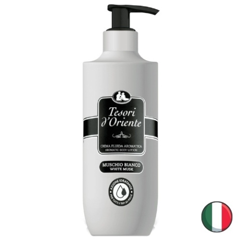 Tesori d'Oriente Muschio Bianco Balsam do Ciała z Pompką Białe Piżmo 400 ml (Włochy) Tesori d'Oriente Muschio Bianco Balsam do Ciała z Pompką Białe Piżmo 400 ml (Włochy)