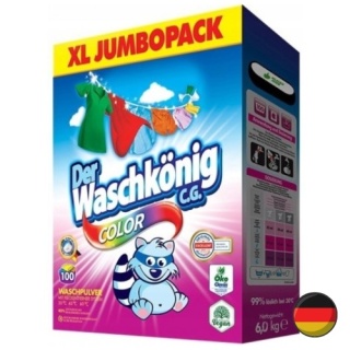 Waschkonig Color Proszek do Prania Koloru XL Jumbo Pack 100 prań (Niemcy)
